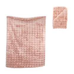 Plaid Bosselé Rose Clair En...