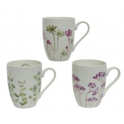 Mug Florale Blanc En...