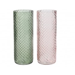 Vase Droit Cisellé En Verre...