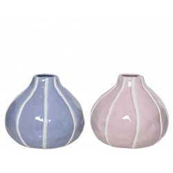 Vase Ligne Rose/Lilas En...