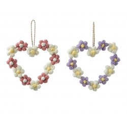 Coeur Fleurs Tricot À...